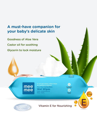 Aloe Vera Baby Wet Wipes (72 x 6 Pack) – 98% Water Based - Kidulan