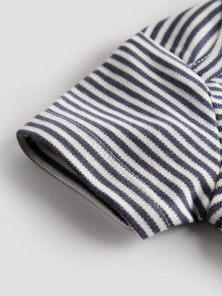 Organic Cotton Navy Striped Soft Ribbed Bodysuit - Kidulan