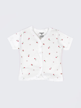 Baby Cotton Jabla & Shorts Set – Polka Dot & Cherry Print Half Sleeve Baby Outfit Combo (2 Sets) - Kidulan