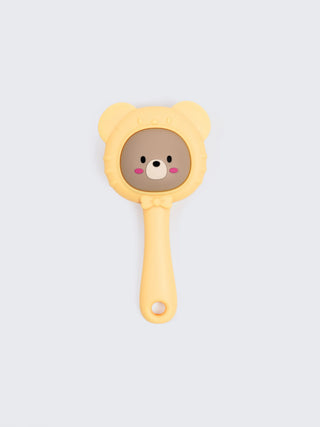 Easy Grip Silicone Yellow Baby Rattle Teether – BPA Free Bear Teething Toy for Babies - Kidulan