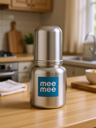 Premium Stainless Steel Feeding Bottle 120ml – 304 Food Grade Steel - Kidulan