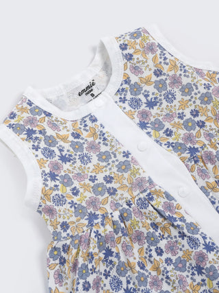 Baby Cotton Frock & Bloomer Set – Butterfly Print & Floral Garden Sleeveless Baby Frock Combo (2 Sets) - Kidulan