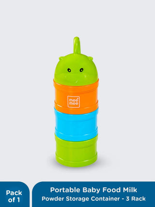 Portable Baby Food & Milk Powder Storage Container – 3 Layer Stackable Dispenser - Kidulan