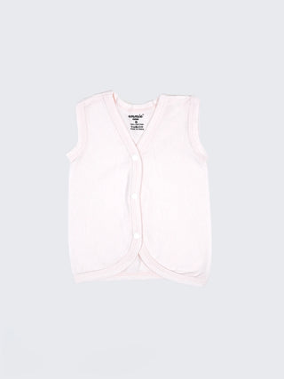 Baby Cotton Jabla Vest Set – Solid Pastel Sleeveless Front Open Baby Jabla Combo (3 Pieces) - Kidulan