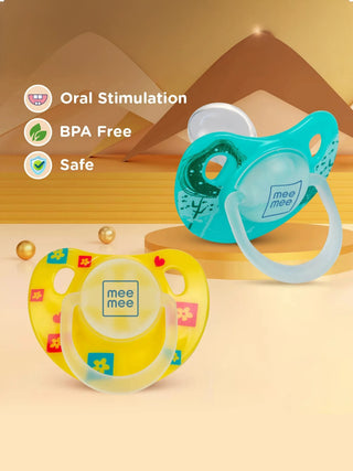 Orthodontic Baby Pacifier Soother BPA Free (2 Pcs) – Yellow & Green - Kidulan