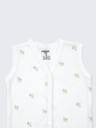 Baby Cotton Jabla & Shorts Set – Tiny Floral Print Sleeveless Baby Wear Combo (2 Sets) - Kidulan