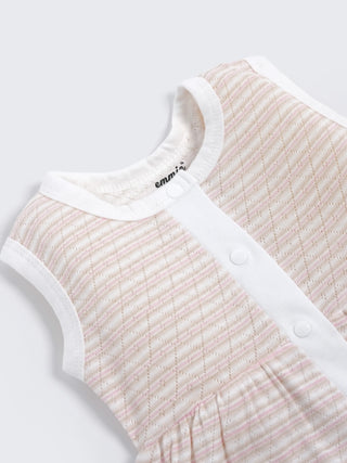 Baby Cotton Frock & Bloomer Set – Pastel Stripe & Tiny Floral Sleeveless Baby Frock Combo (2 Sets) - Kidulan