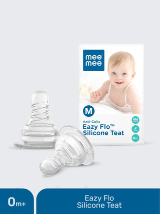 Eazy Flo Anti - Colic Silicone Feeding Teat (0m+) Soft Food Grade Nipple Pack of 2 - Kidulan