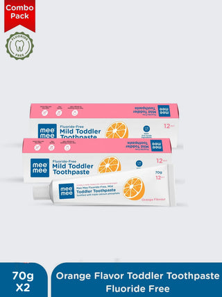 Fluoride - Free Mild Toddler Toothpaste Combo (Orange Flavor) - Kidulan