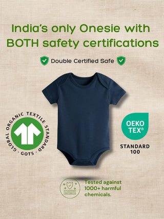 Organic Cotton Navy Blue Soft Bodysuit - Kidulan