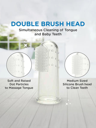 Baby Gum Cleaning Finger Brush with Storage Case (Green) - Kidulan
