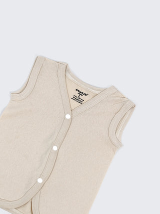 Baby Cotton Sleeveless Jabla Set – Solid Pastel Colors Front Open Newborn Vest Combo (3 Pieces) - Kidulan