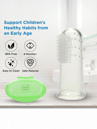 Baby Gum Cleaning Finger Brush with Storage Case (Green) - Kidulan