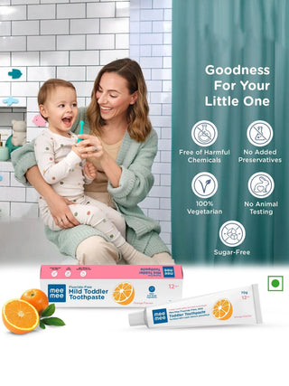Fluoride - Free Mild Toddler Toothpaste Combo (Orange Flavor) - Kidulan
