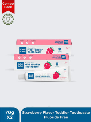 Fluoride - Free Mild Toddler Toothpaste Combo - Strawberry Flavor - Kidulan