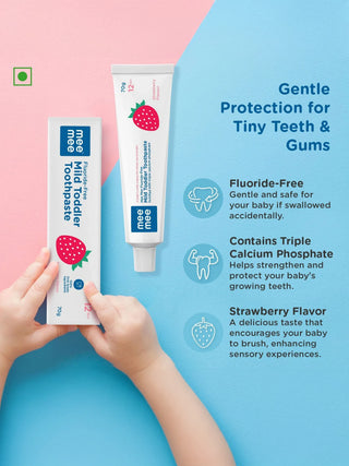 Fluoride - Free Mild Toddler Toothpaste Combo - Strawberry Flavor - Kidulan