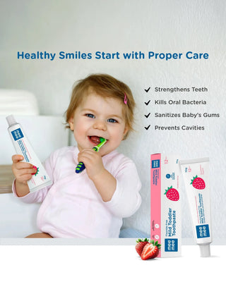 Fluoride - Free Mild Toddler Toothpaste Combo - Strawberry Flavor - Kidulan