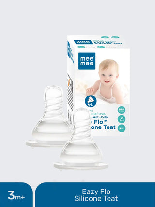 Eazy Flo Anti - Colic Silicone Feeding Teat 3m+ Soft Food Grade Nipple Pack of 2 - Kidulan