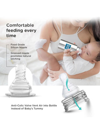 Eazy Flo Anti - Colic Silicone Feeding Teat 3m+ Soft Food Grade Nipple Pack of 2 - Kidulan