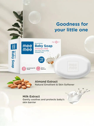 Mild & Nourishing Baby Soap with Almond & Milk Extracts (0+ Months) - Kidulan