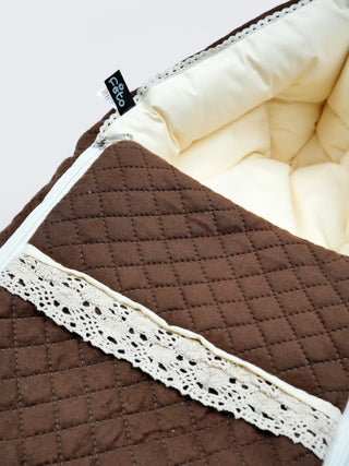 Baby Carry Nest – Brown Cotton Soft Newborn Sleeping Bag - Kidulan
