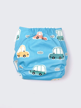 Reusable Car Print Baby Cloth Diaper with Insert – Adjustable Washable Pocket Diaper - Kidulan
