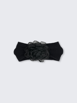 Girl Classic Bloom Stretch Baby Headband – Black & White Floral Edition - Kidulan