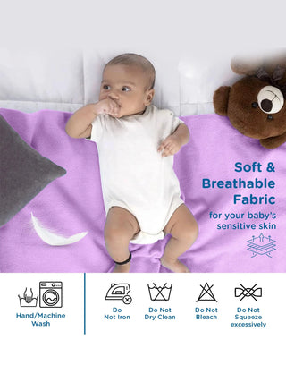 Reusable Waterproof Microfiber Sheet Medium Bed Protector - Purple (M) - Kidulan