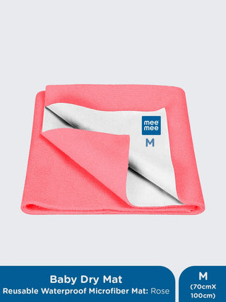 Baby Dry Mat – Reusable Waterproof Microfiber Sheet Pink (M) - Kidulan