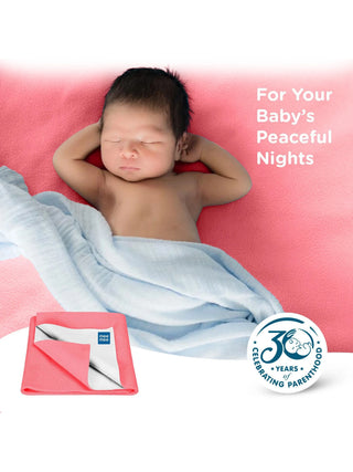 Baby Dry Mat – Reusable Waterproof Microfiber Sheet Pink (M) - Kidulan