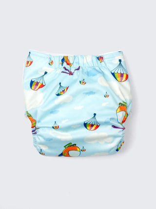 Reusable Sky Parachute Print Baby Cloth Diaper with Insert – Adjustable Washable Pocket Diaper - Kidulan