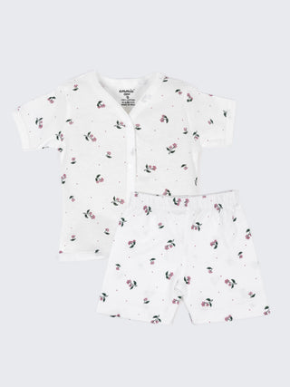 Baby Cotton Jabla & Shorts Set – Star Print, Polka Dot & Tiny Floral Print Half Sleeve Baby Outfit Combo (3 Sets) - Kidulan