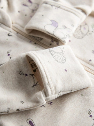 Organic Cotton Baby Full Sleeve Zip Romper with Cute Animal Print - Kidulan