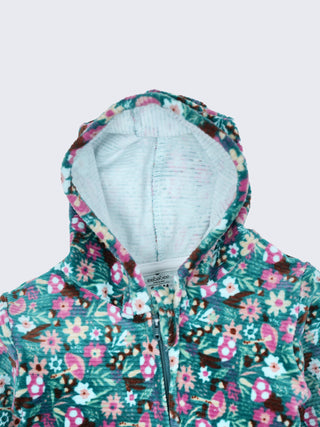 Floral Printed Hooded Full Sleeve Baby Romper - Kidulan