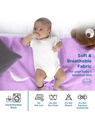 Baby Dry Mat – Reusable Waterproof Microfiber Sheet – Purple (S) - Kidulan
