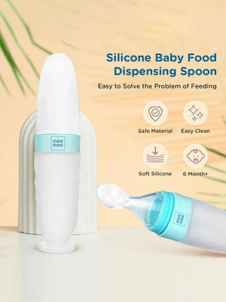 Leakproof Infant Silicone Feeding Bottle for Purees & Semi - Solid Food (Green) - Kidulan