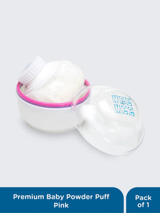 Premium Baby Powder Puff with Storage Case - Pink - Kidulan