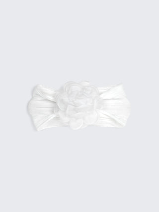 Girl Classic Bloom Stretch Baby Headband – Black & White Floral Edition - Kidulan