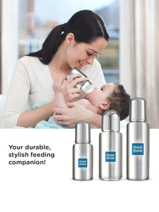 Stainless Steel Baby Feeding Bottle 240ml (304 Grade) - Kidulan