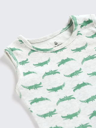 Crocs & Stripes 2 - Pack Sleeveless Unisex Baby Vests - Kidulan