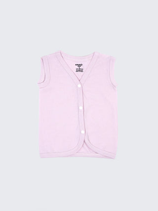 Baby Cotton Sleeveless Jabla Set – Solid Pastel Colors Front Open Newborn Vest Combo (3 Pieces) - Kidulan