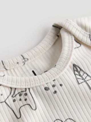 Organic Cotton Soft Ribbed Half Sleeve Bodysuit - Kidulan