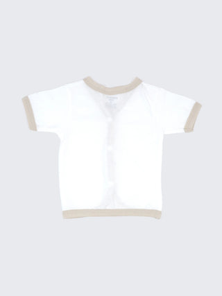 Baby Cotton Jabla & Shorts Set – Solid White with Pastel Contrast Trim Newborn Clothing Combo (3 Sets) - Kidulan