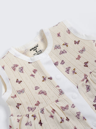 Baby Cotton Frock & Bloomer Set – Butterfly Print & Floral Garden Sleeveless Baby Frock Combo (2 Sets) - Kidulan