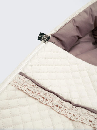 Baby Carry Nest – Quilted Cream Beige Soft Newborn Sleeping Bag - Kidulan