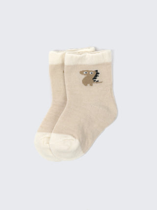 Dinosaur & Cartoon Baby Socks – 2 Pair Cotton Comfort Pack - Kidulan