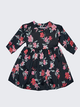 Floral Printed Full Sleeve Baby Girl Frock - Kidulan