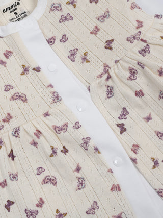 Baby Cotton Frock & Bloomer Set – Butterfly Print & Floral Garden Sleeveless Baby Frock Combo (2 Sets) - Kidulan