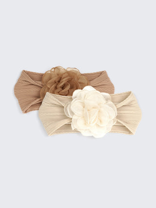 Girl Floral Bloom Stretch Baby Headband – Elegant Soft Hair Accessory - Kidulan