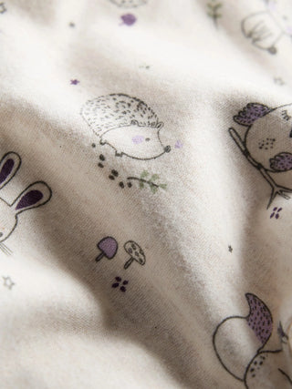 Organic Cotton Baby Full Sleeve Zip Romper with Cute Animal Print - Kidulan